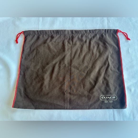 Coach Brown with Red Drawstring Dust Bag Size 18.5”x15” - Picture 1 of 8